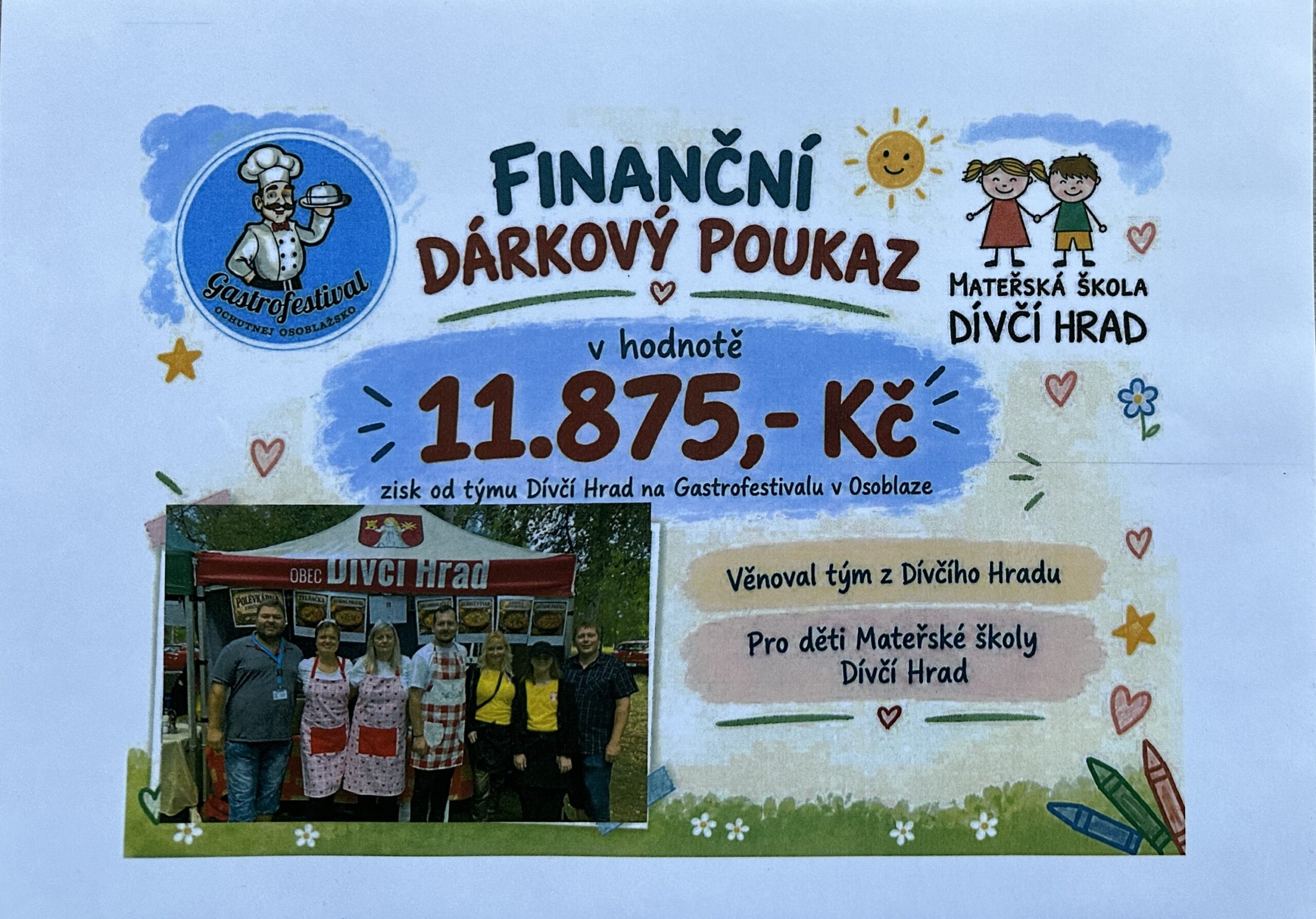 dostali jsme finanční dar – děkujeme :-)