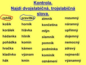 Kontrola.+Najdi+dvojslabičná,+trojslabičná+slova. - Kontrola.Najdidvojslabičnátrojslabičnáslova. 300x225